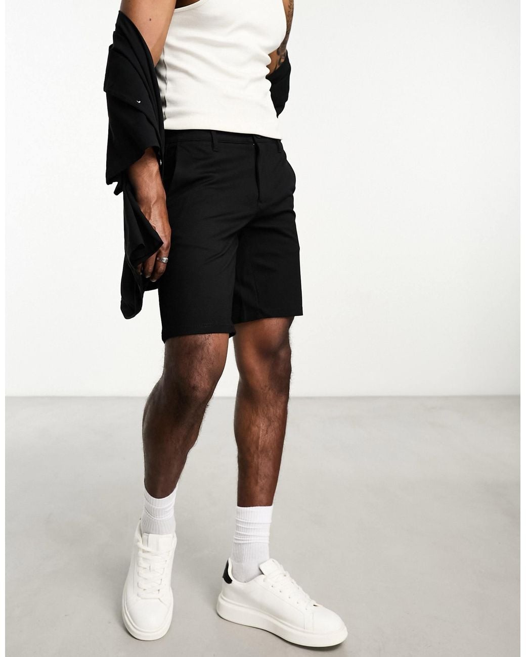 Only & Sons Black Smart Jersey Short for men