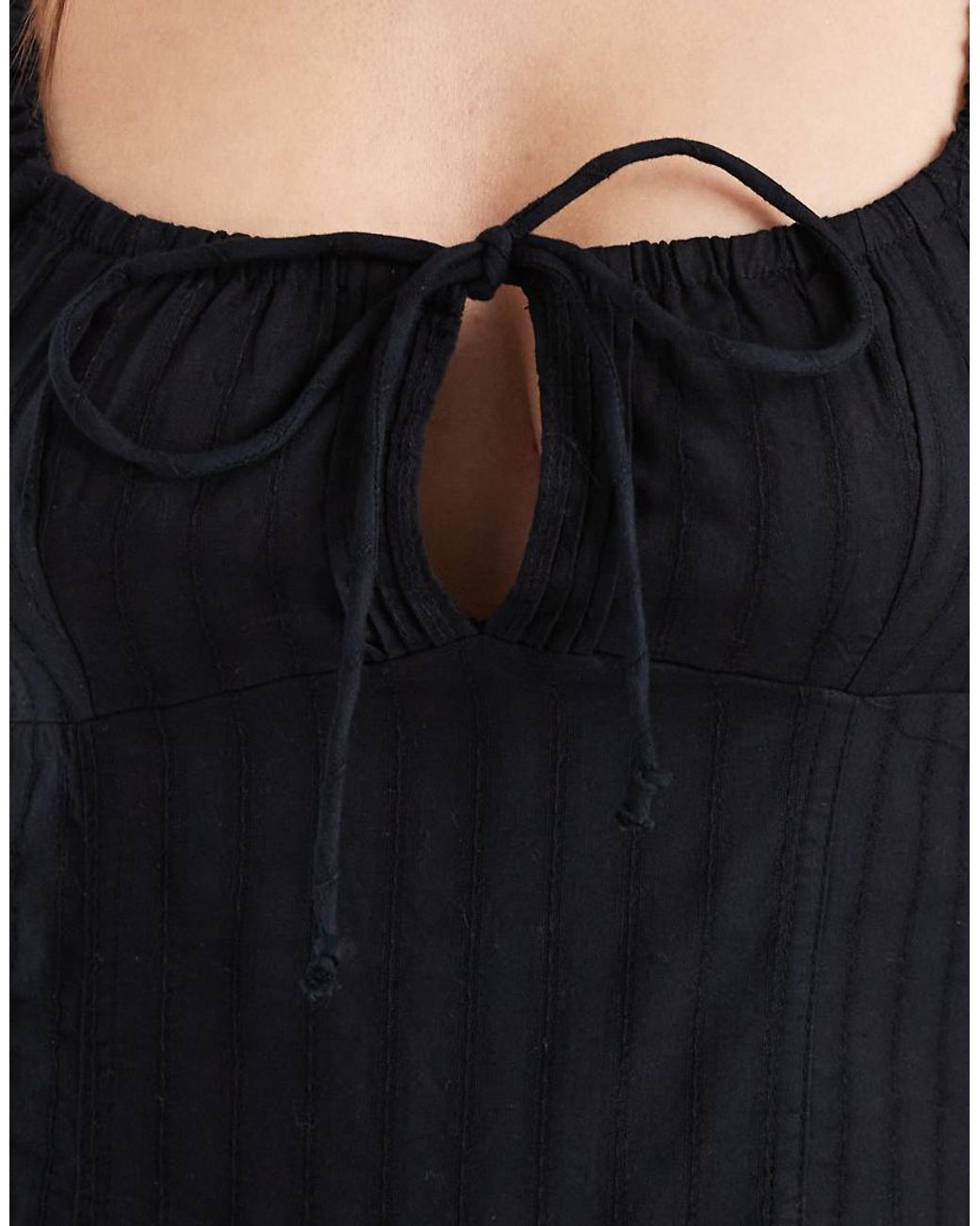 Cotton On Black Skye Corset Detailing Midi Dress