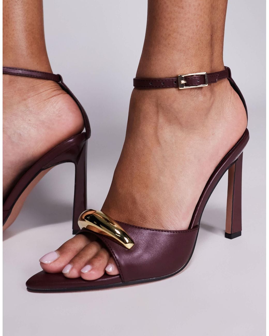 ASOS Pink Napier Trim Detail High Heel Sandals