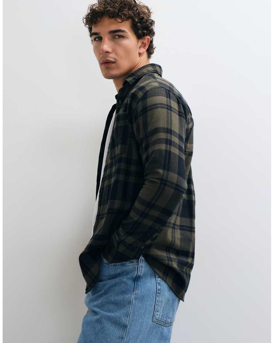 Jack & Jones Blue Flannel Check Shirt for men