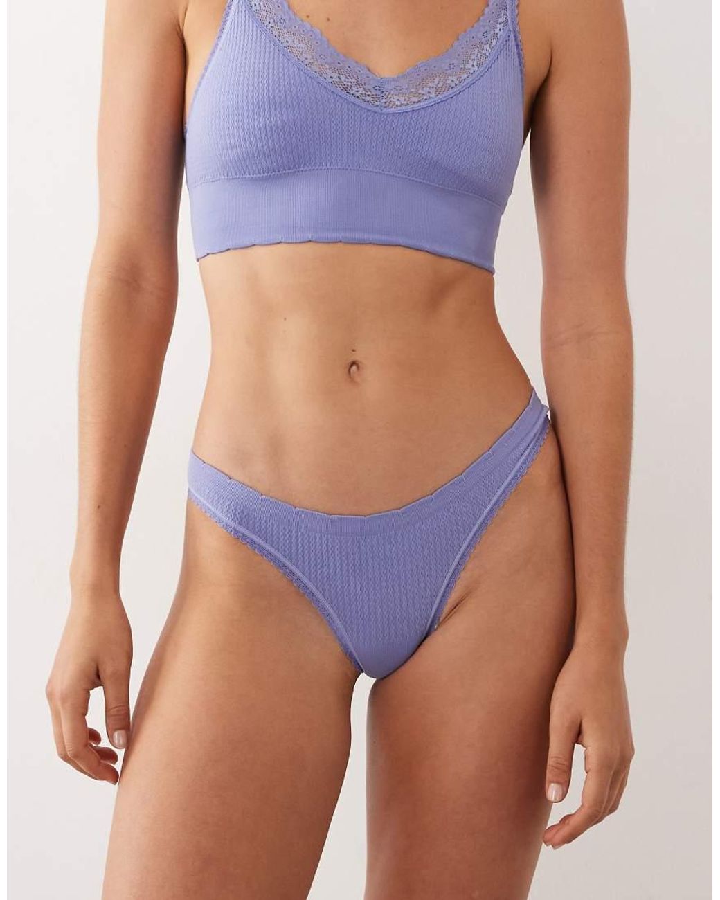 Cotton On Blue Seamless Rib Thong