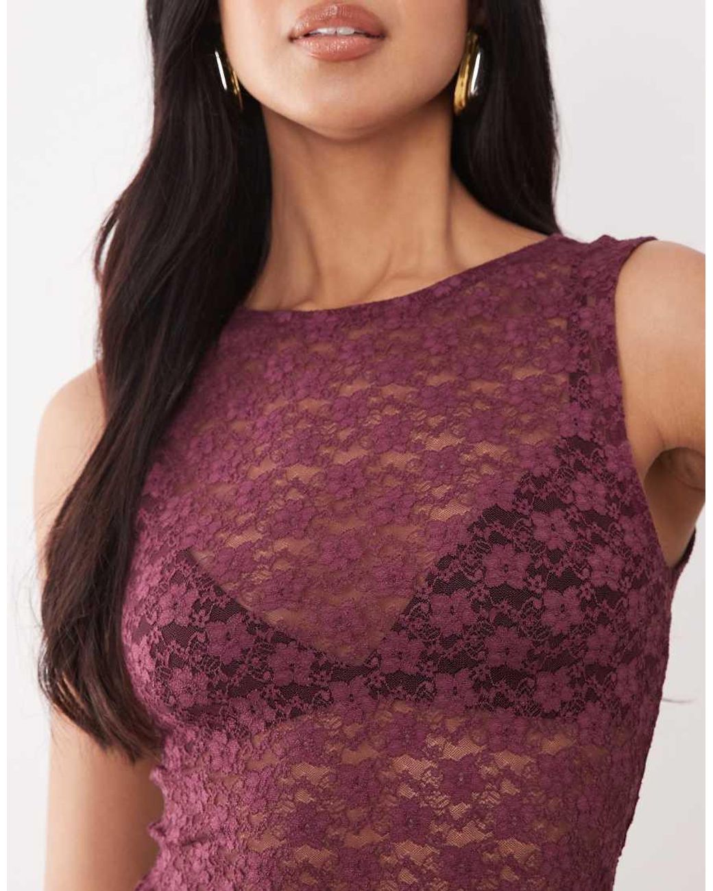 ASOS Red Lace Tank Top