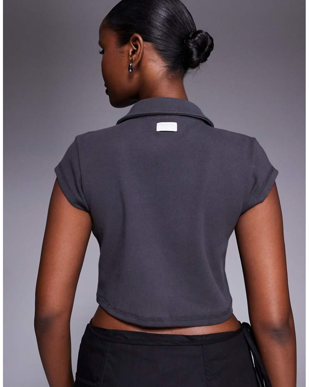 Abrand Jeans Blue Abrand Zip Up Polo Crop Top