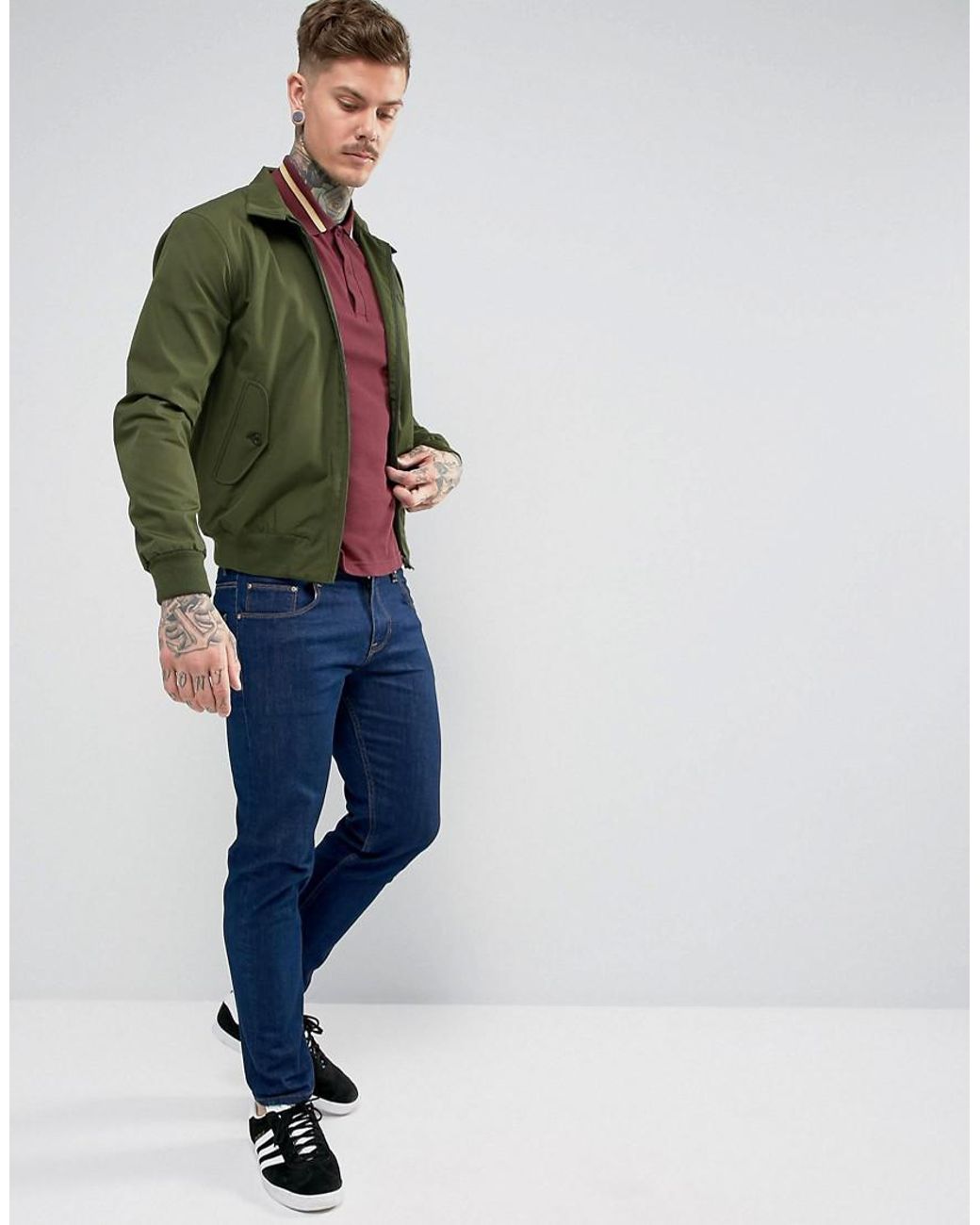 Fred Perry Reissues Harrington Jacket In Olive in Green for Men | Lyst