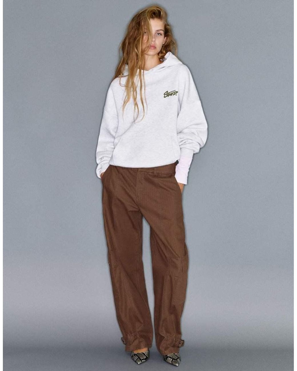 Pull&Bear White Stwd 91 Hood