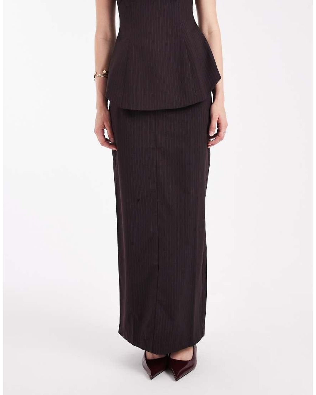 ASOS Blue Tailored Maxi Skirt Co-Ord