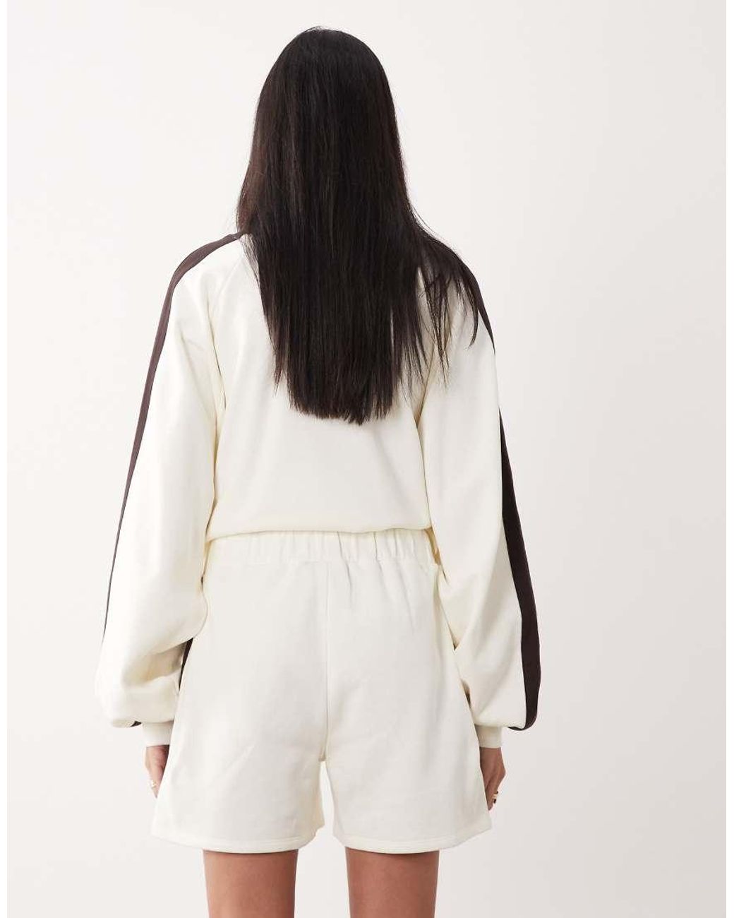 ASOS Natural Co-ord Shorts With Side Stripe