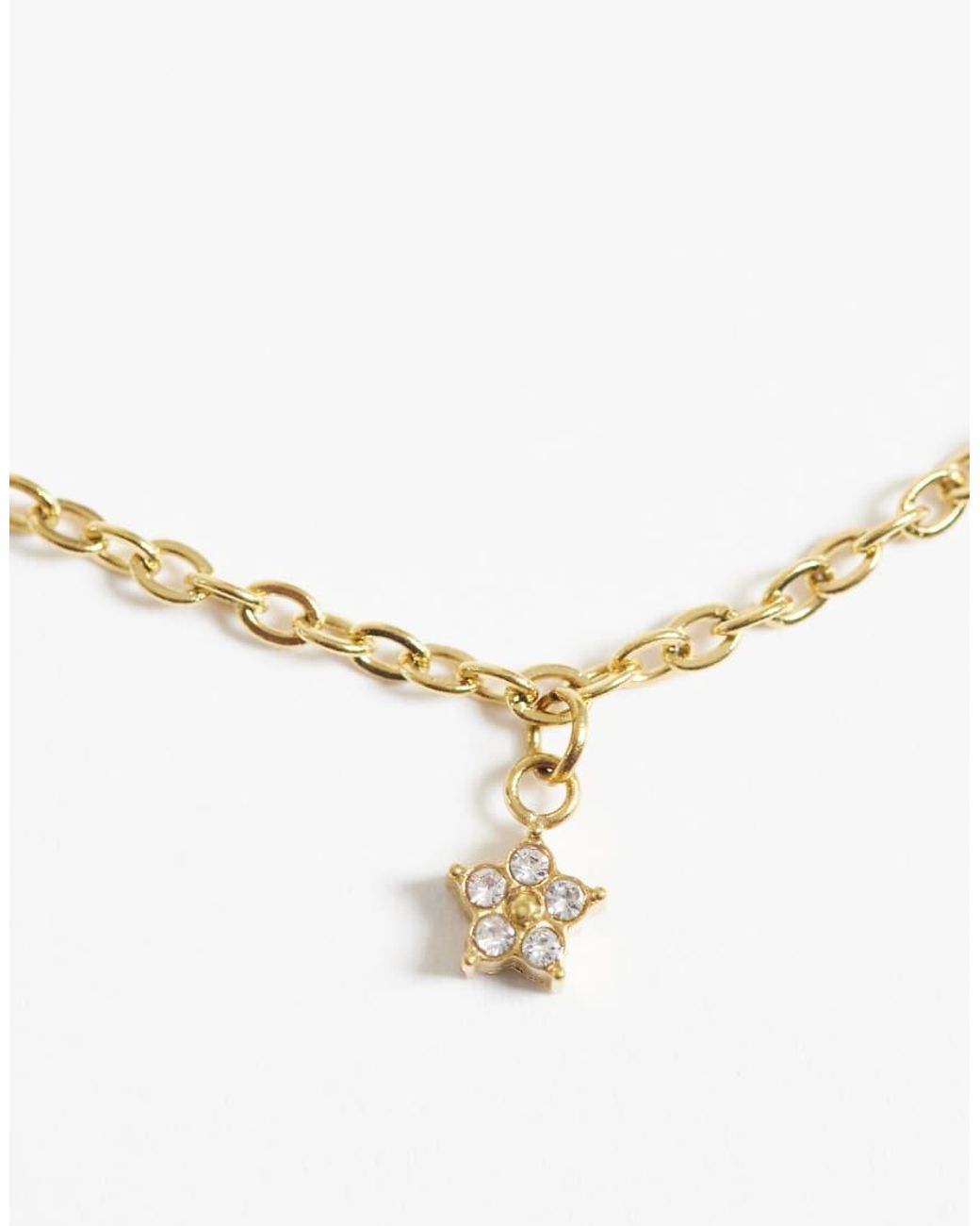 Reclaimed Vintage Natural Stainless Steel Dainty Star Necklace