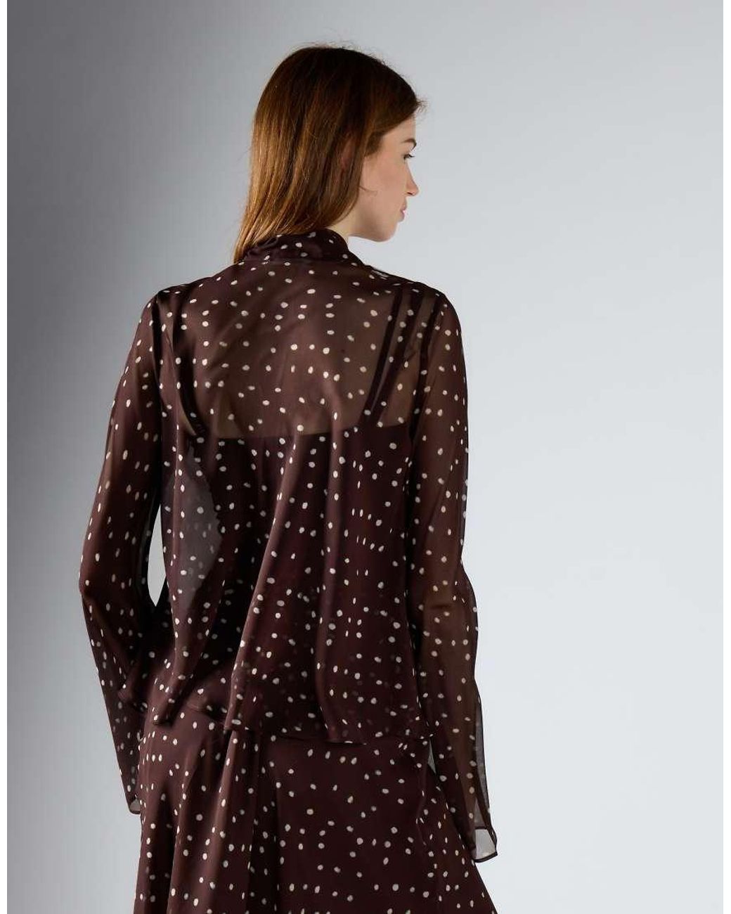 Glamorous Brown Scarf Detail Top