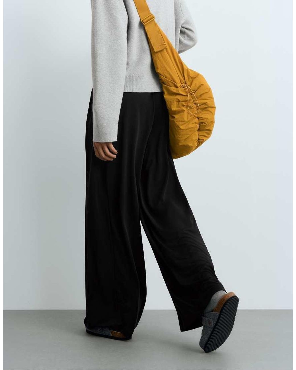 Oysho White Modal Blend Straight-Leg Trousers With Side Pleat