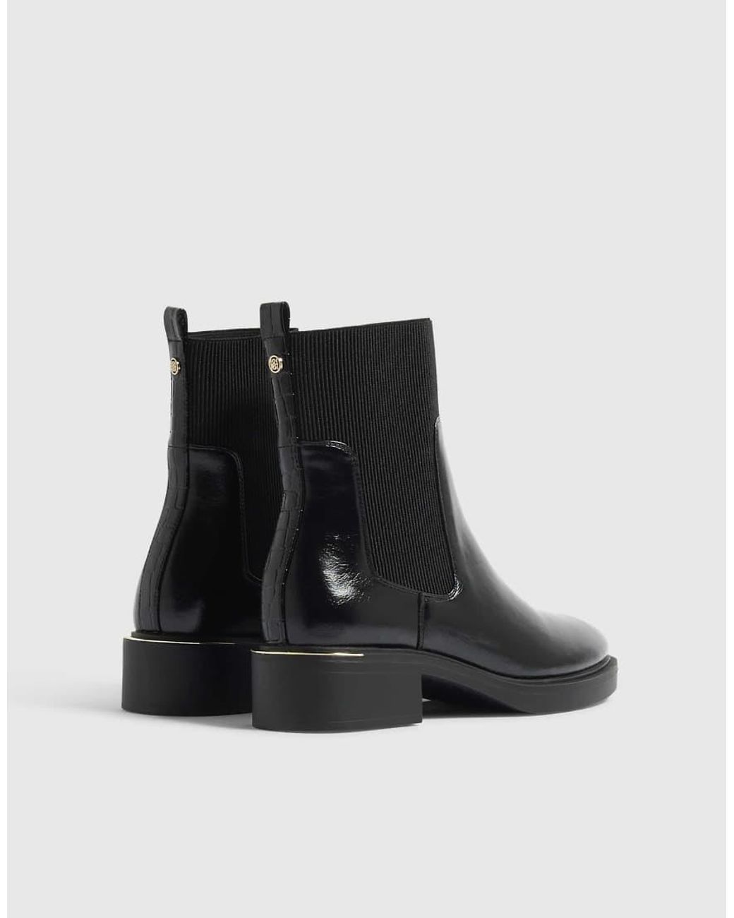 River Island Black Faux Leather Ankle Boots