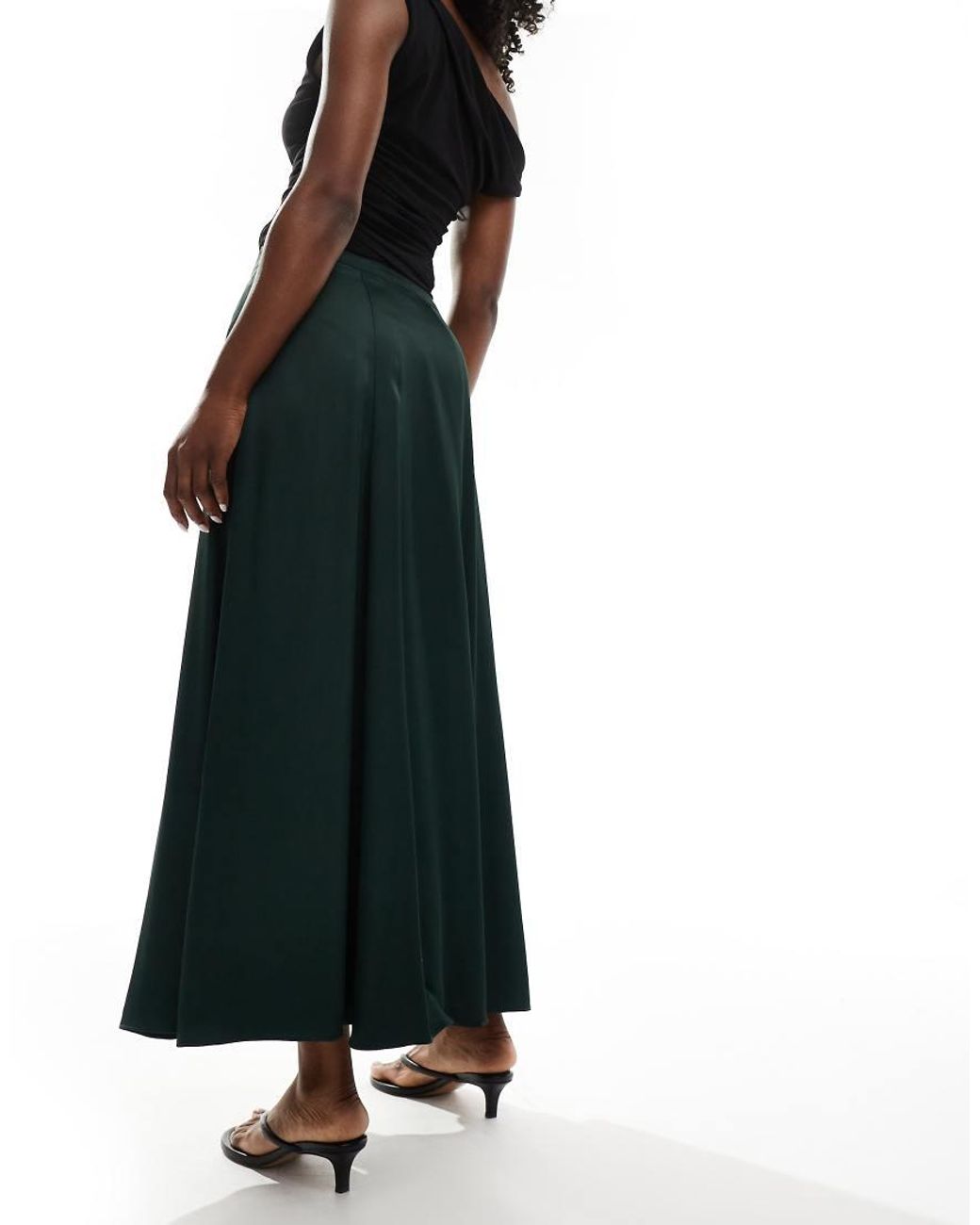 Nobody's Child Black Milo Satin Maxi Skirt