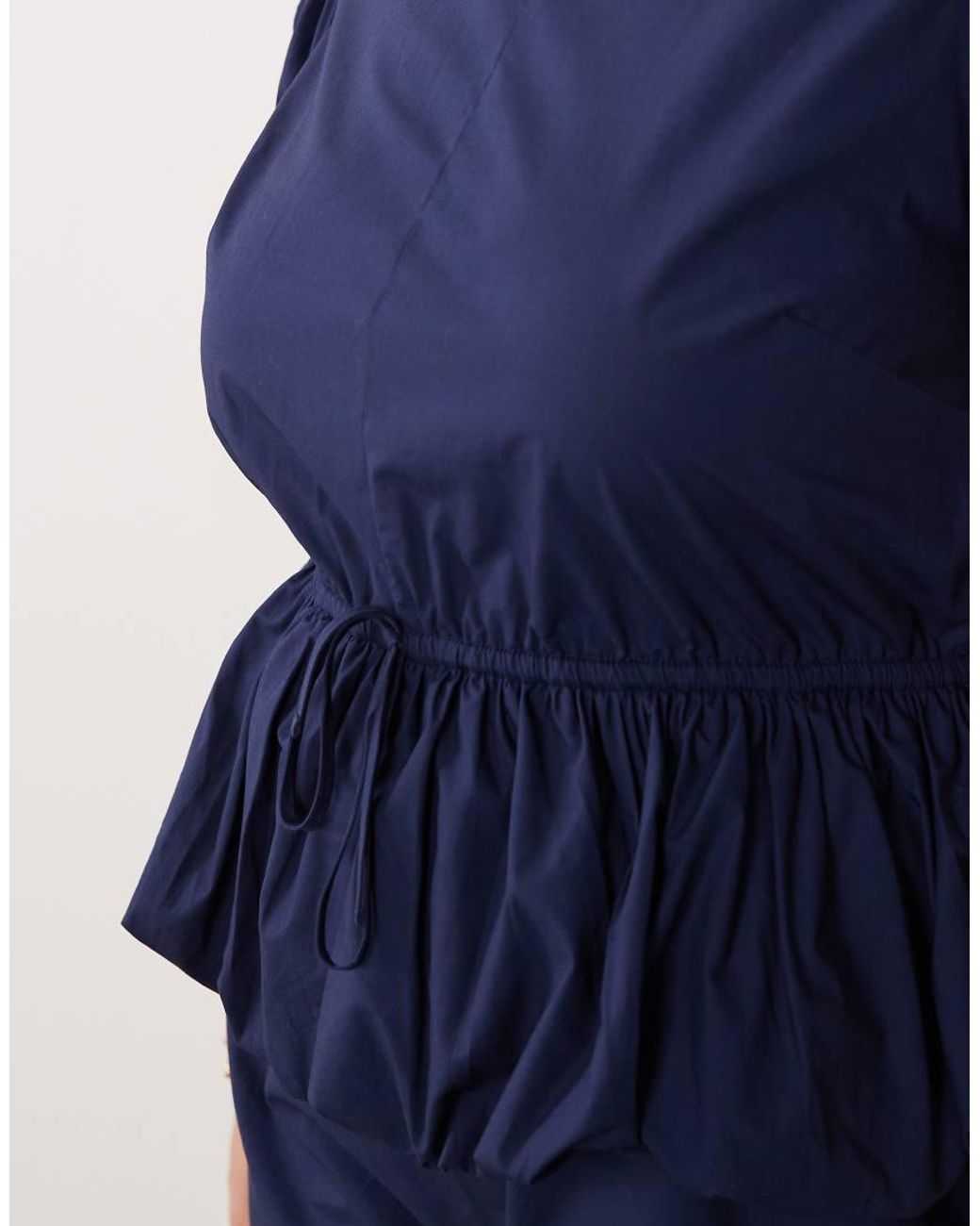 ASOS Blue Asos Design Curve Jumpsuit With Peplum And Balloon Legs