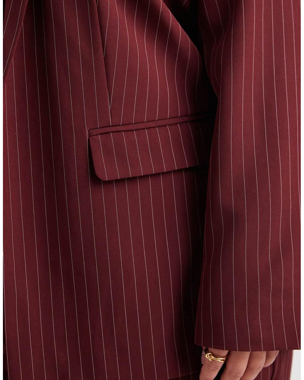 Pieces Plus Red Pieces Curve Tailo Blazer Co-ord