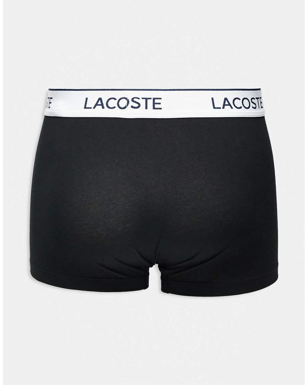 Lacoste Black 3 Pack Trunks for men