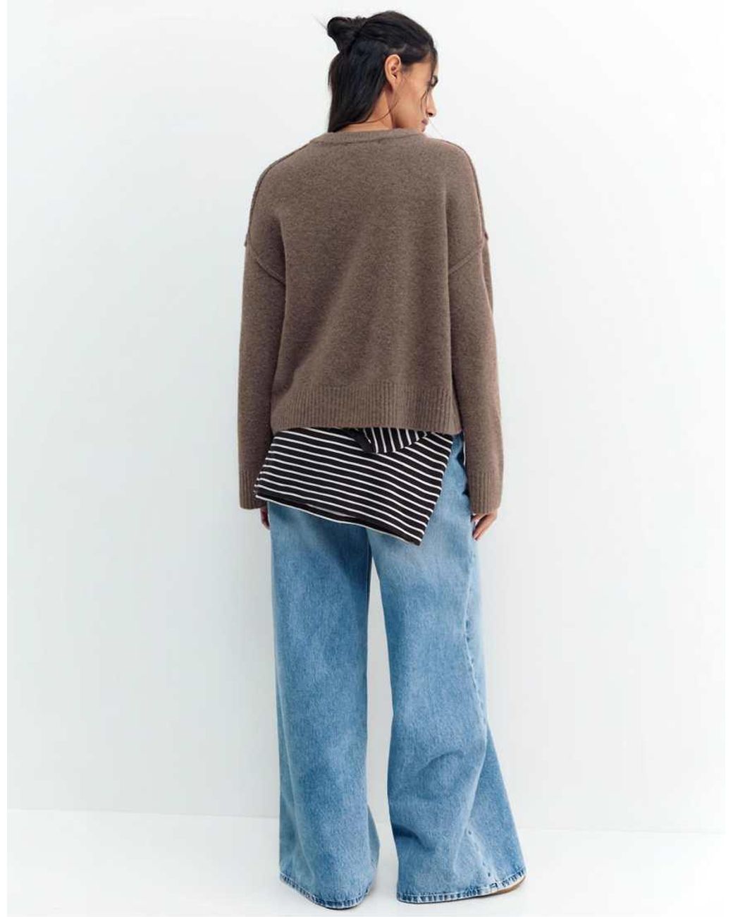 Pull&Bear Brown Cardigan With Raglan Sleeves And Buttons