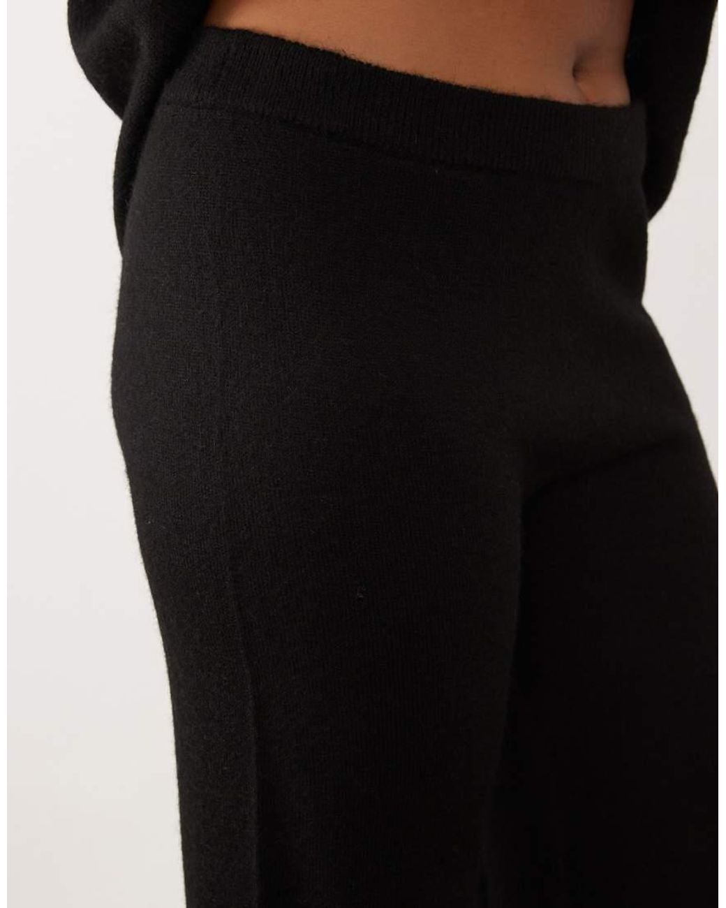 ASOS Black Asos Design Curve Wide Leg Pants With Wool