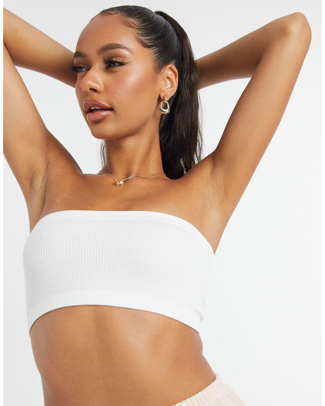 Cotton On Cotton On Body Seamfree Rib Bandeau Bra in Brown Lyst