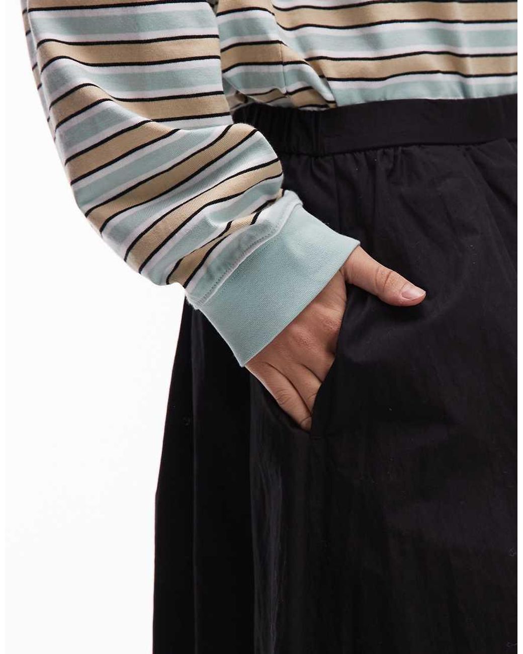 ASOS White Volume Detail Midi Skirt