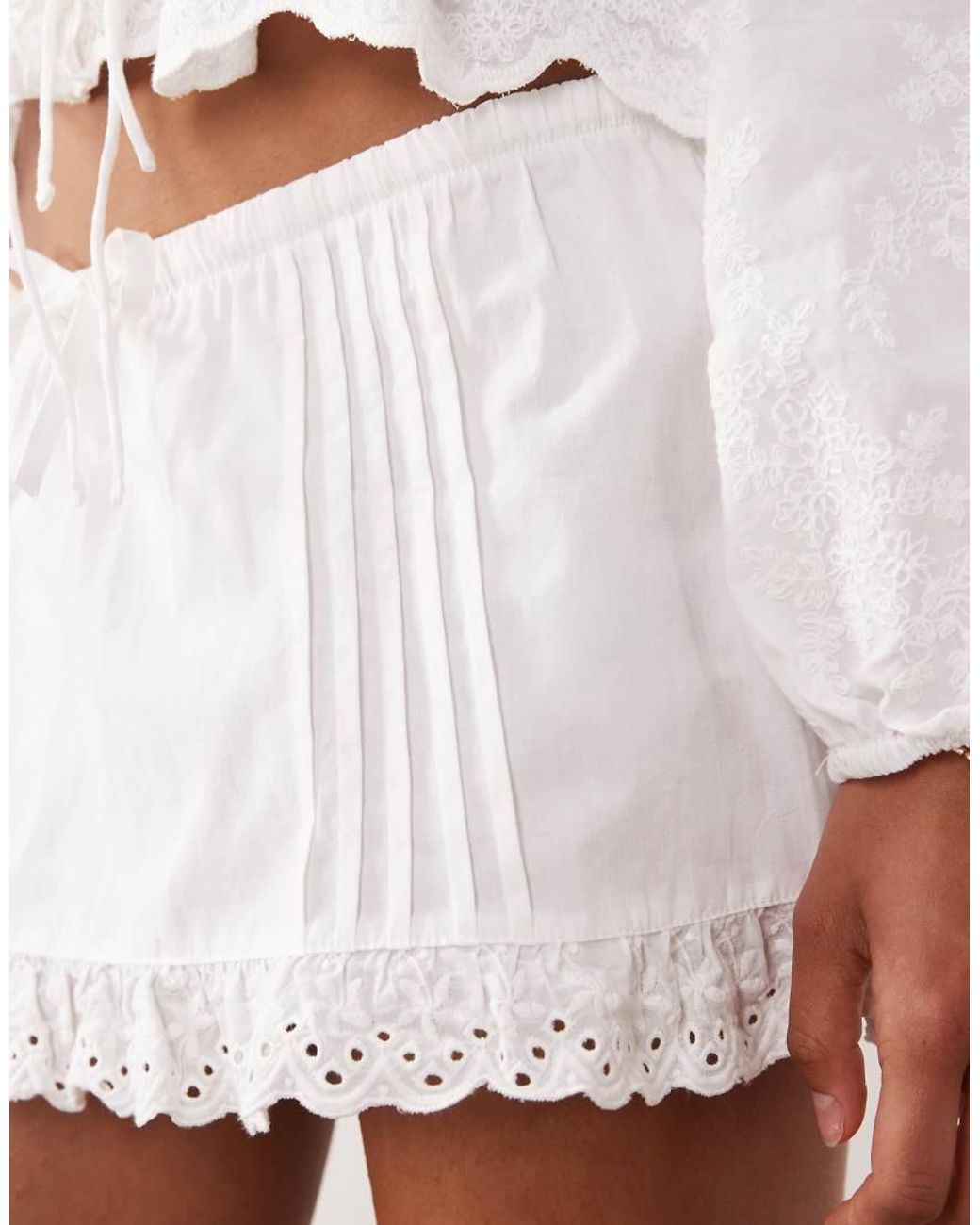 Motel Natural Ninon Mini Poplin Skirt