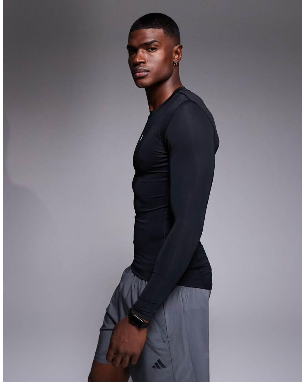 Adidas Originals Blue Adidas Training Essentials Long Sleeve Top for men