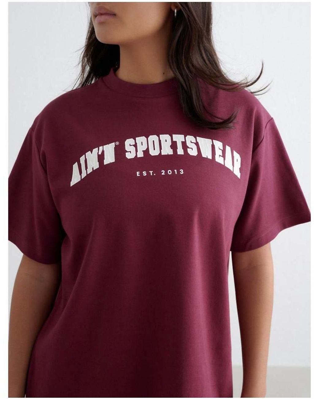 Aim'n Red Merlot Varsity Boyfriend T-Shirt