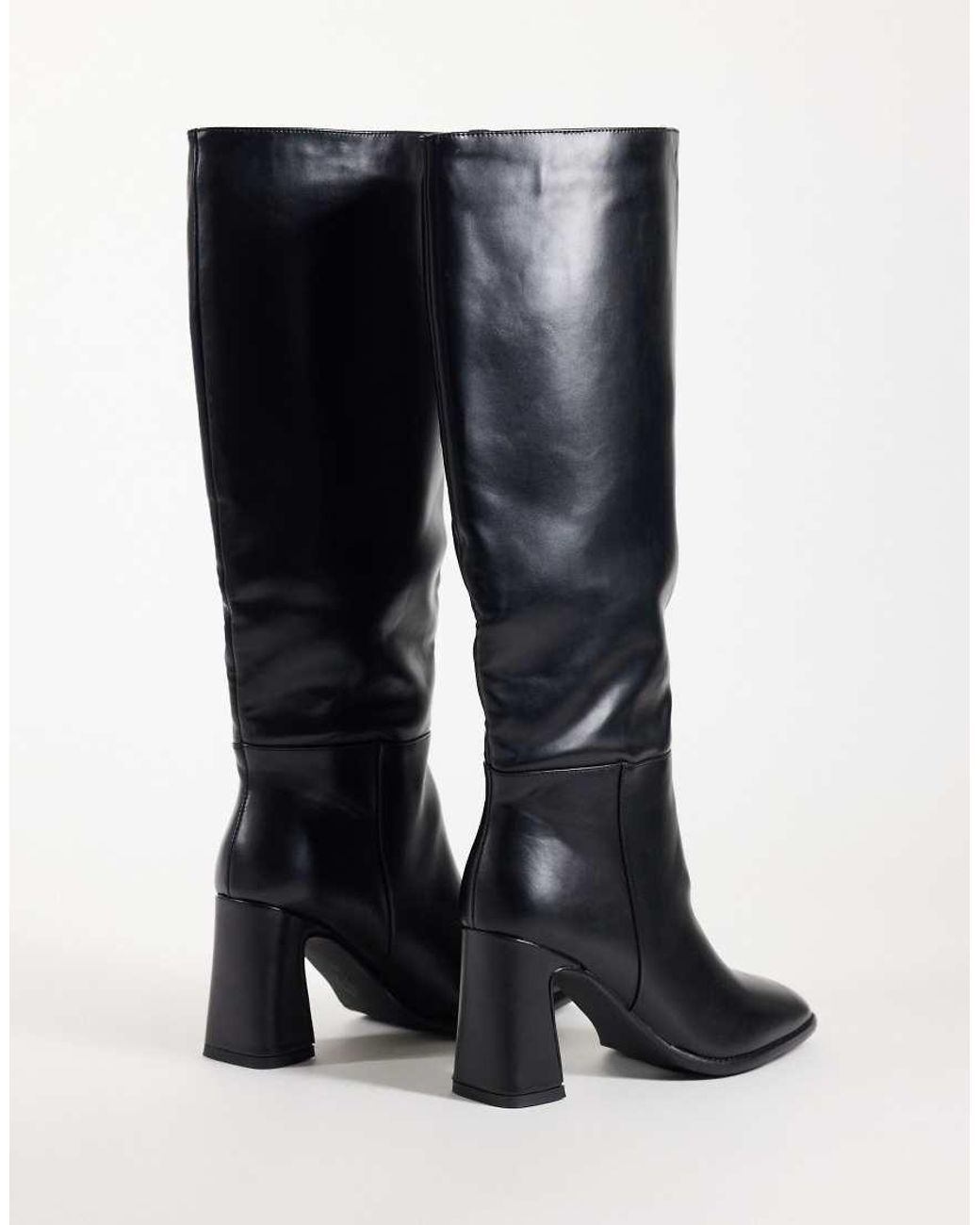SIMMI Black Simmi London Buck Block Heeled Knee Boots