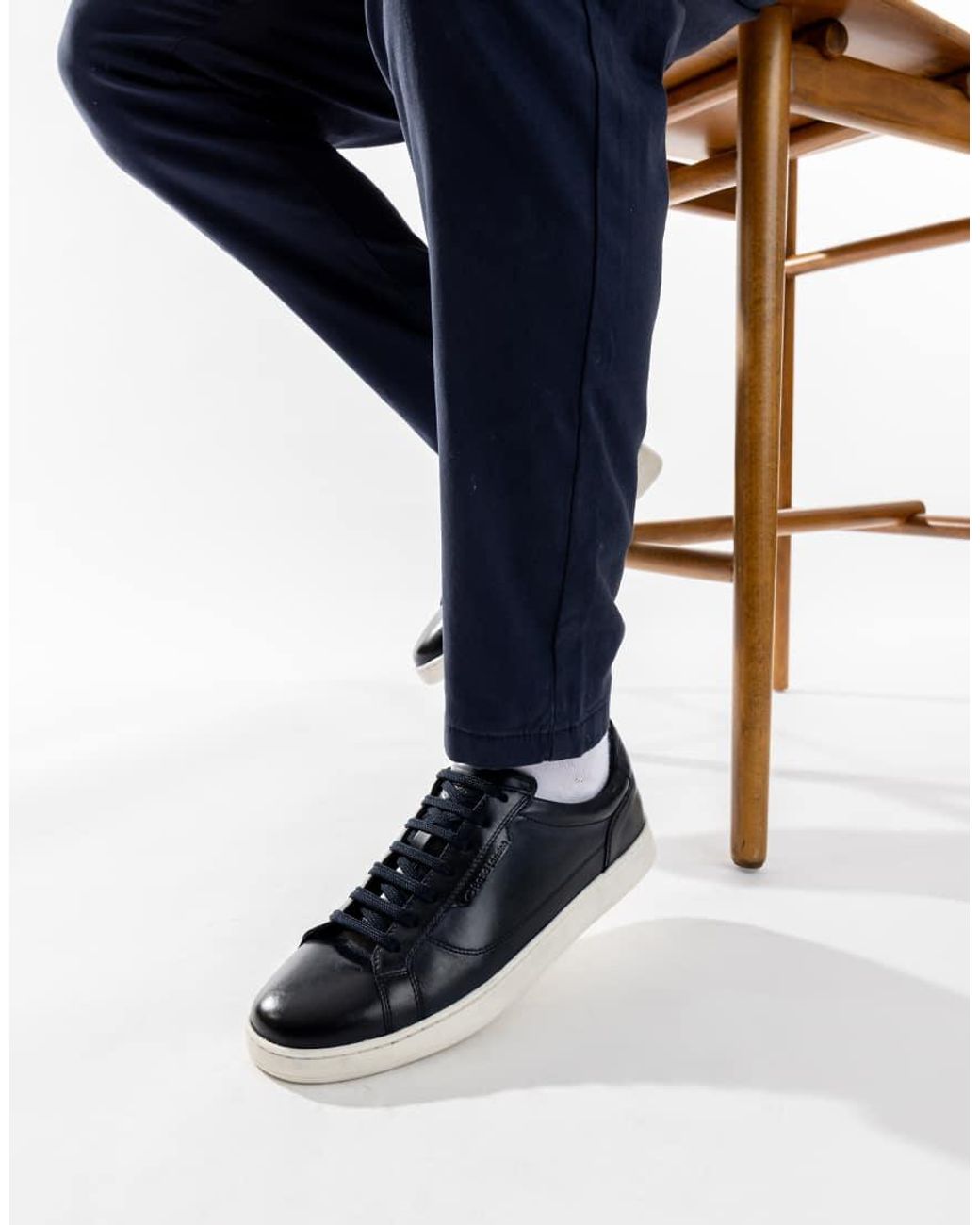 Base London Blue Zammo Lace Up Trainer for men