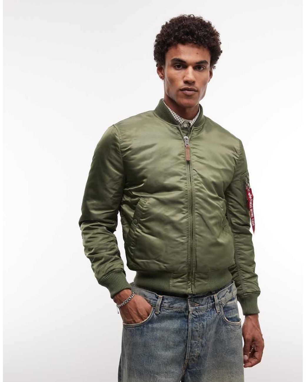 Alpha Industries Green Ma1 Bomber Jacket for men