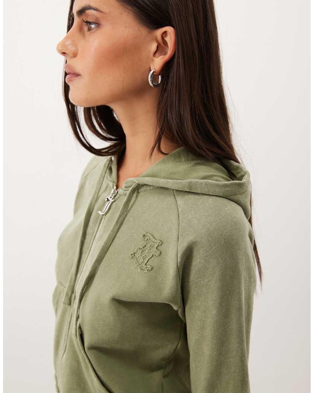 Juicy Couture Green Madison Applique Logo Zip Up Hoodie