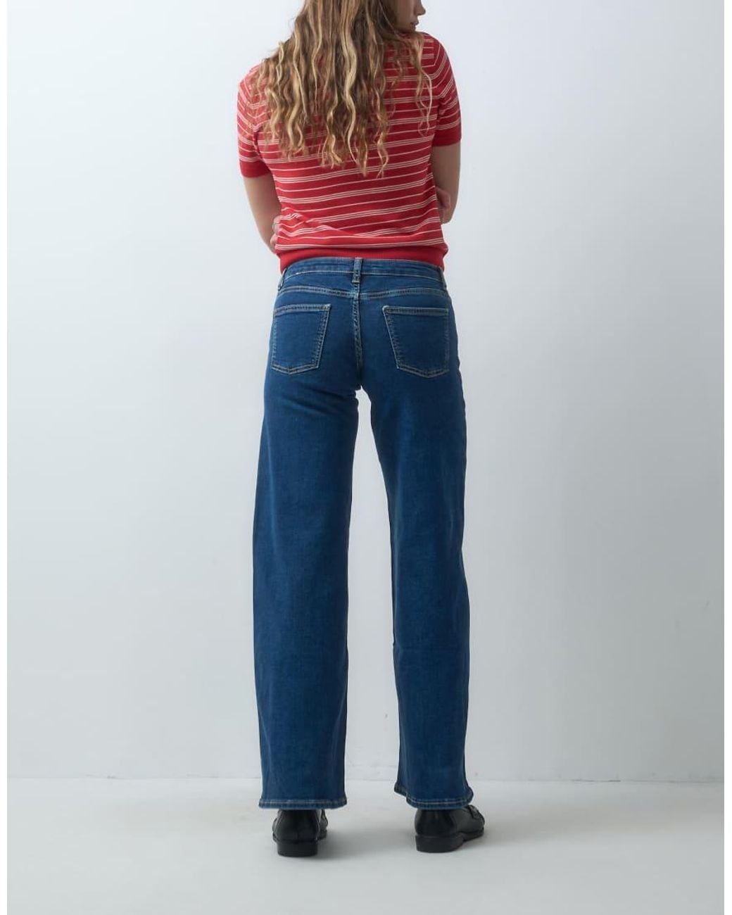 Mango Blue Teen Seam Front Straight Jean