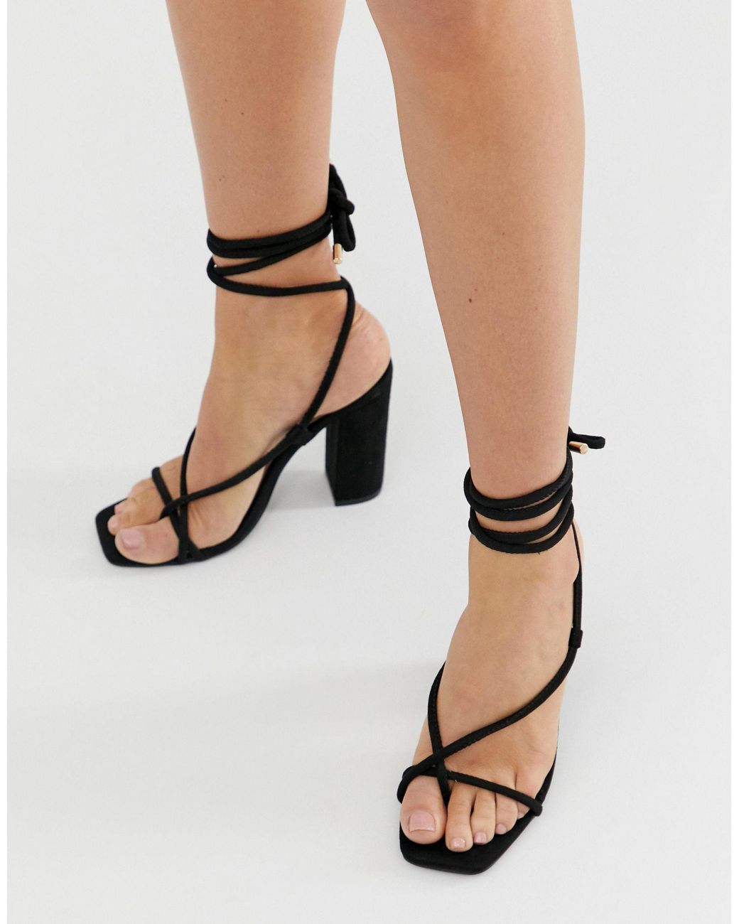 toe loop high heel sandals