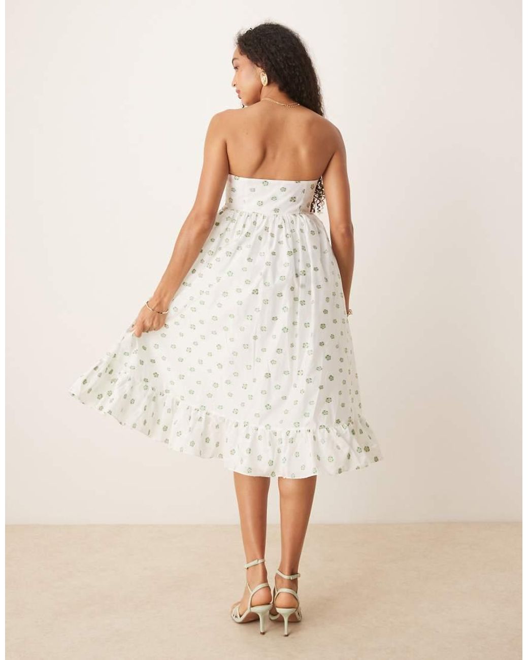 True Decadence Natural Strapless Midi Dress