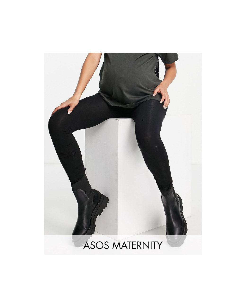 ASOS Baumwolle Asos design umstandsmode – hochwertige, superweiche leggings  aus baumwolle/modal über dem babybauch zu tragen in Schwarz - Lyst