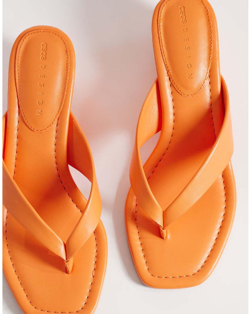 ASOS Orange Harlow Toe-thong Wedge Sandals