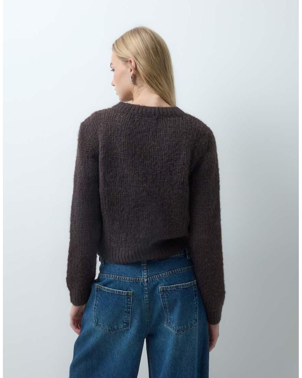 Vero Moda Black Chunky Knit Cardigan With Diamante Buttons
