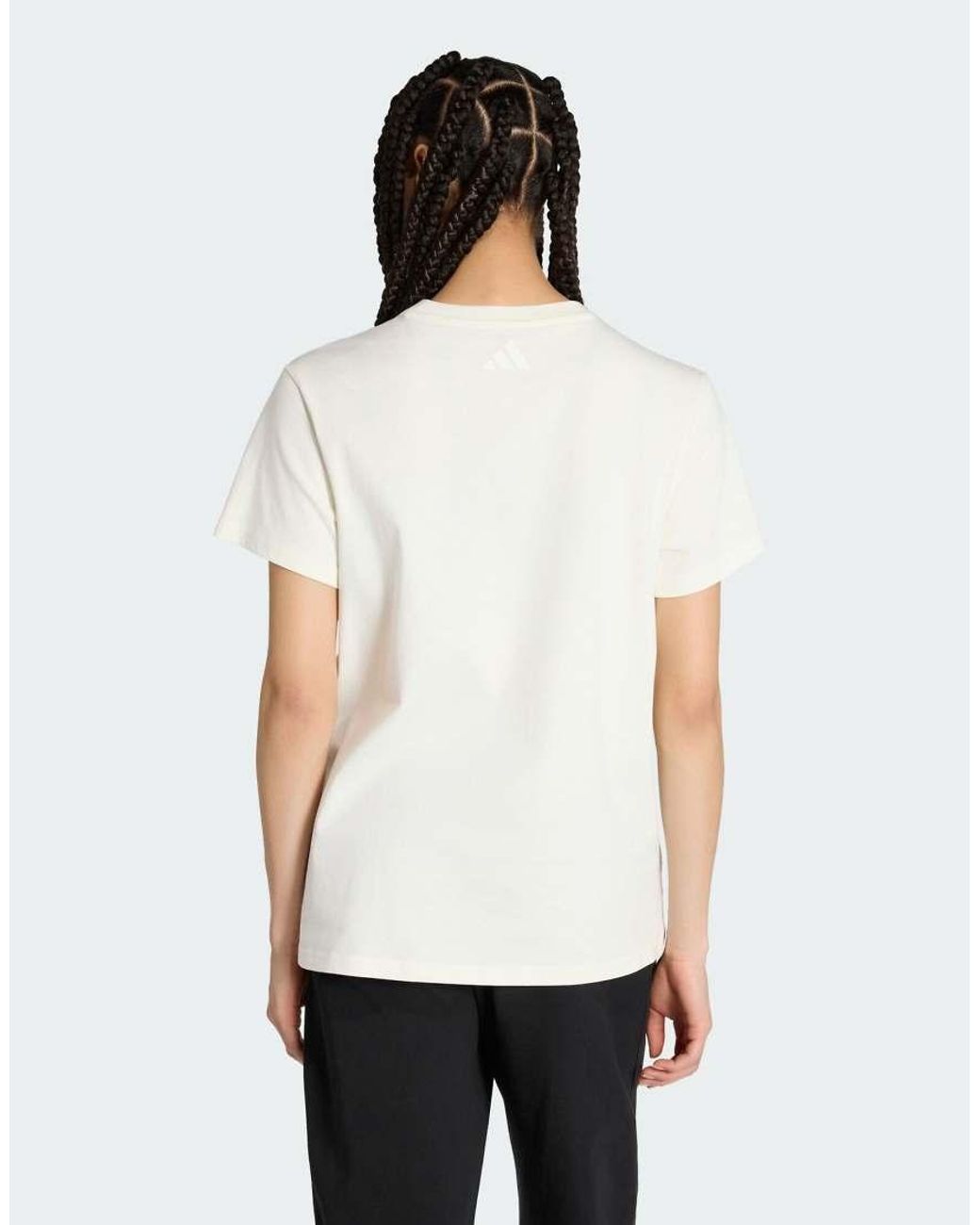 Adidas Originals White Floral Loose Graphic T-shirt 2