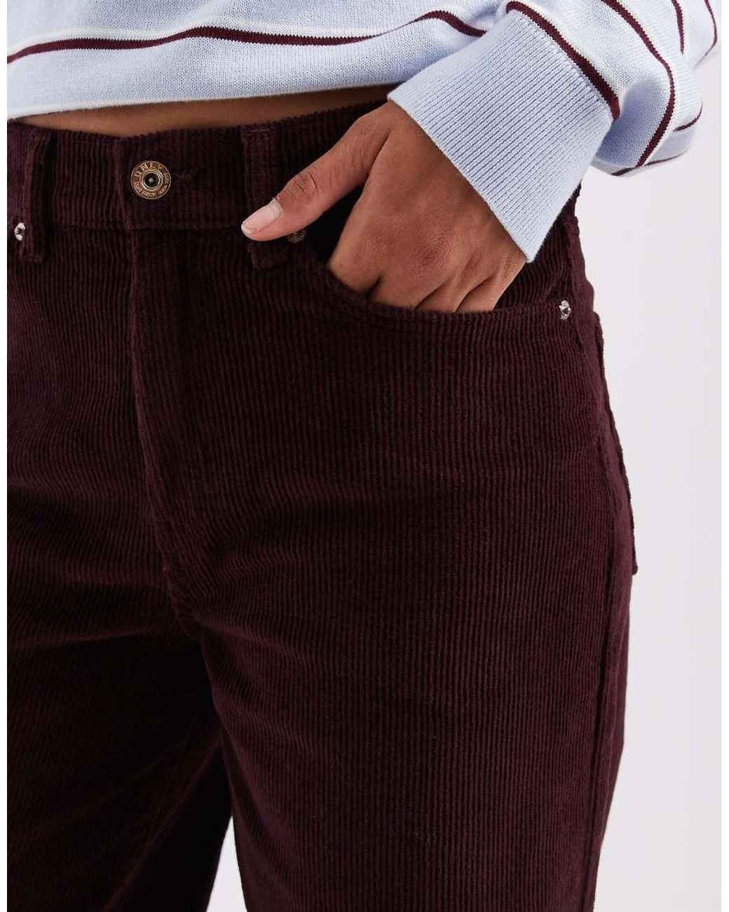 ONLY White Hope High Waist Wide Leg Cord Trousers