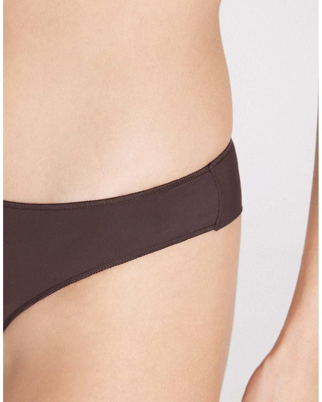 Tezenis Brown Microfibre Brazilian Briefs