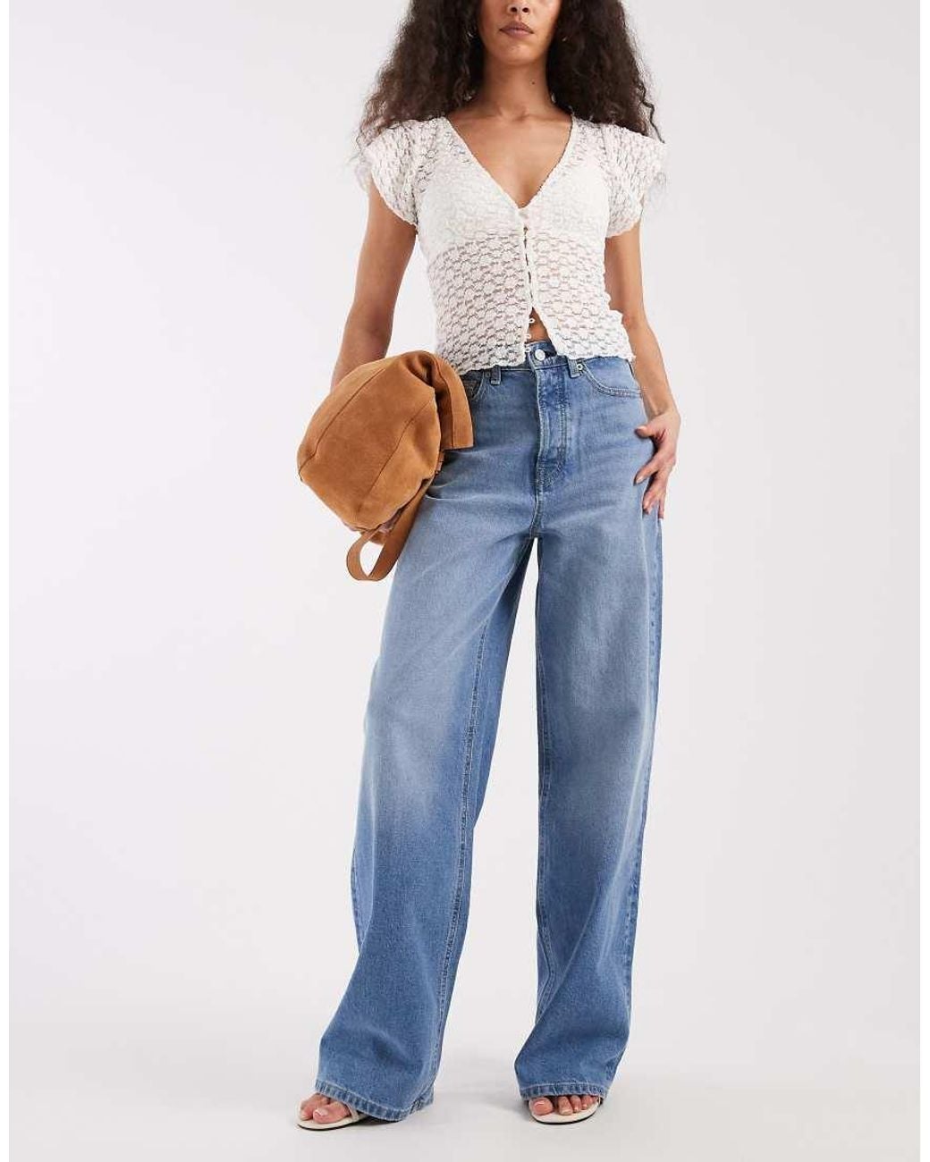 Tommy Hilfiger Blue Claire High Rise Wide Leg Jeans