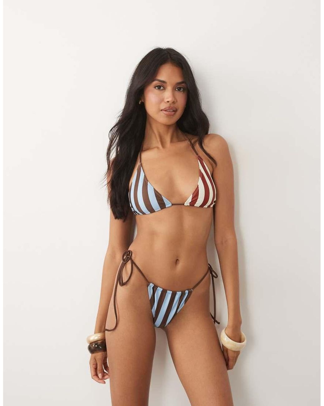 ASOS Brown Ellie Rio Tie Side Bikini Bottom