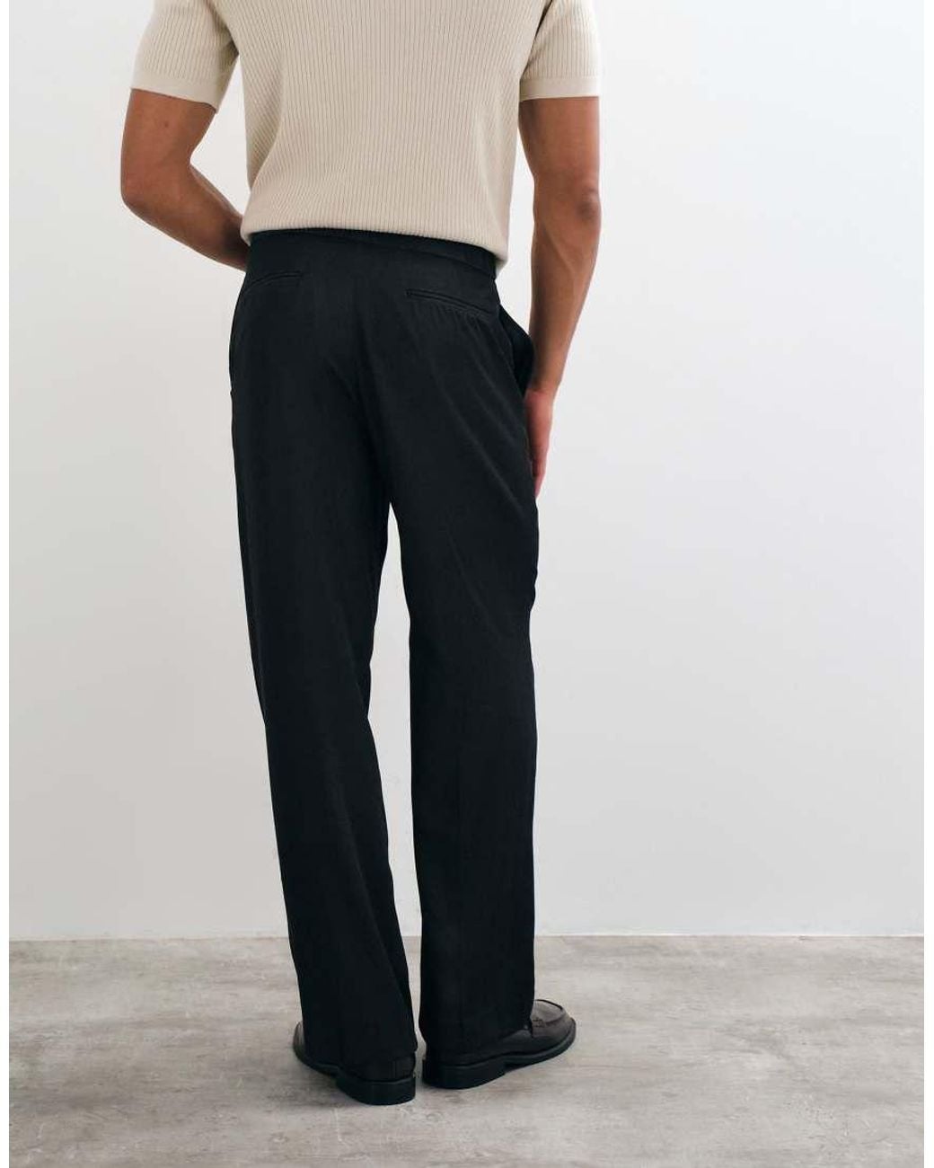 ASOS Black Wide Suit Trousers for men