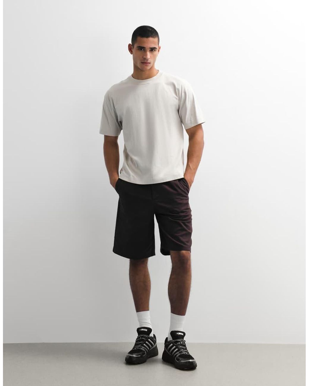 Hollister White Boxy Heavyweight T-shirt for men