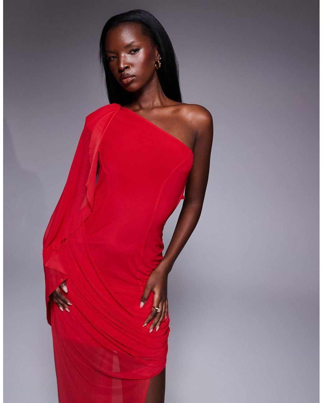 ASOS Gedrapeerde Mini Jurk in het Red