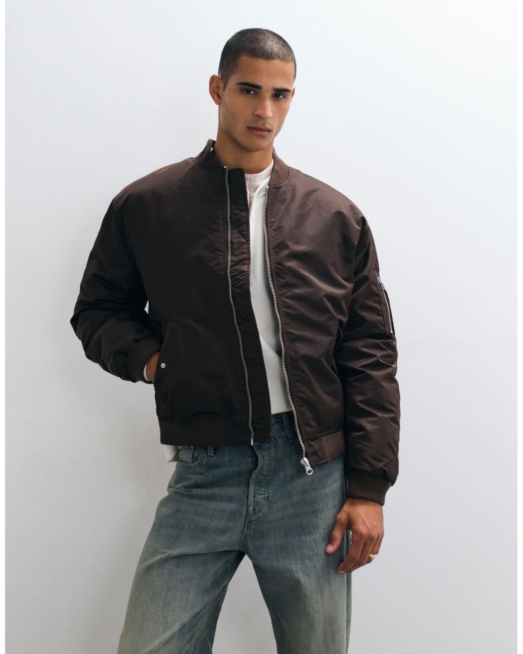 Bomber ASOS pour homme en coloris Gray