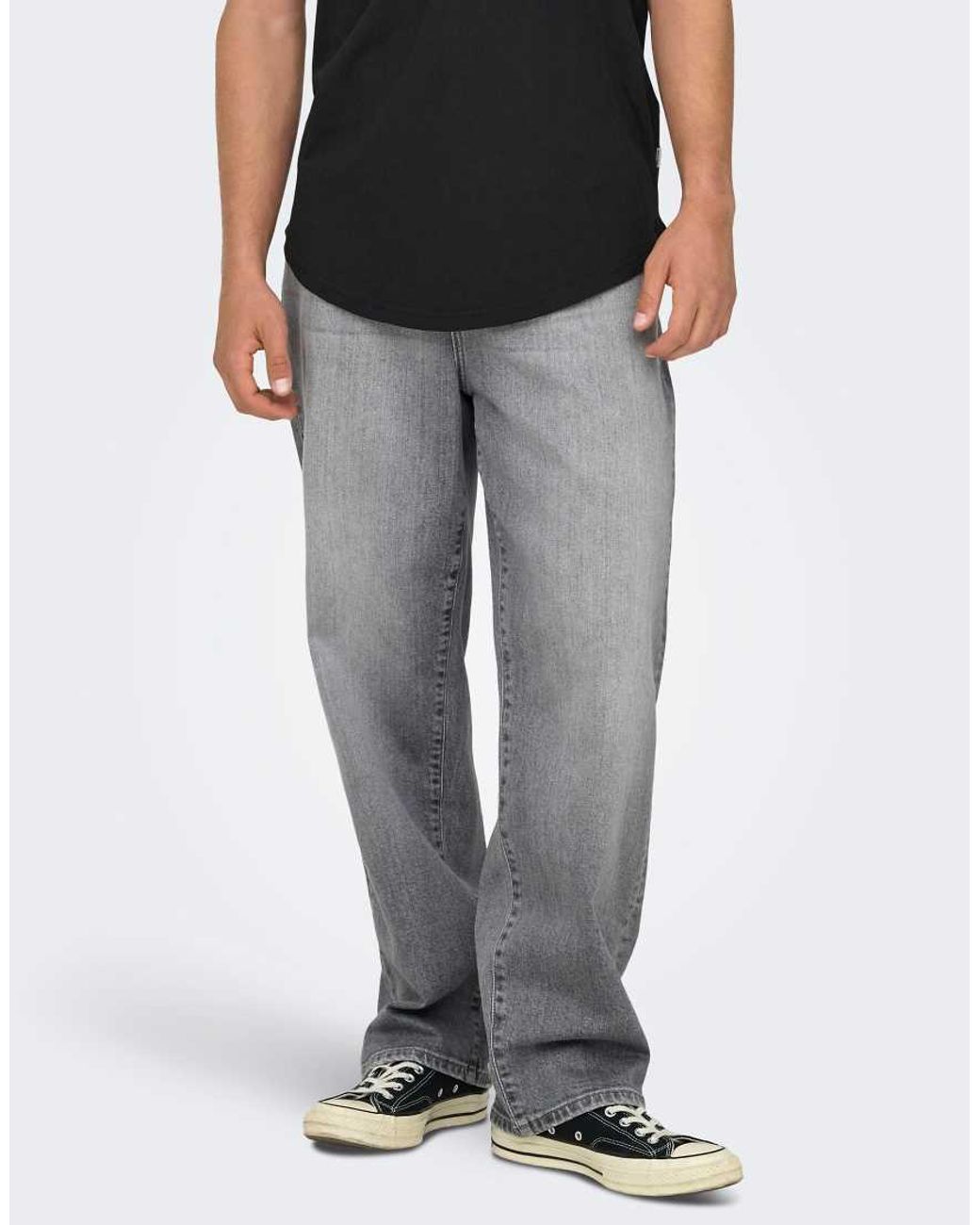 Only & Sons Black Loose-Fit Jeans for men