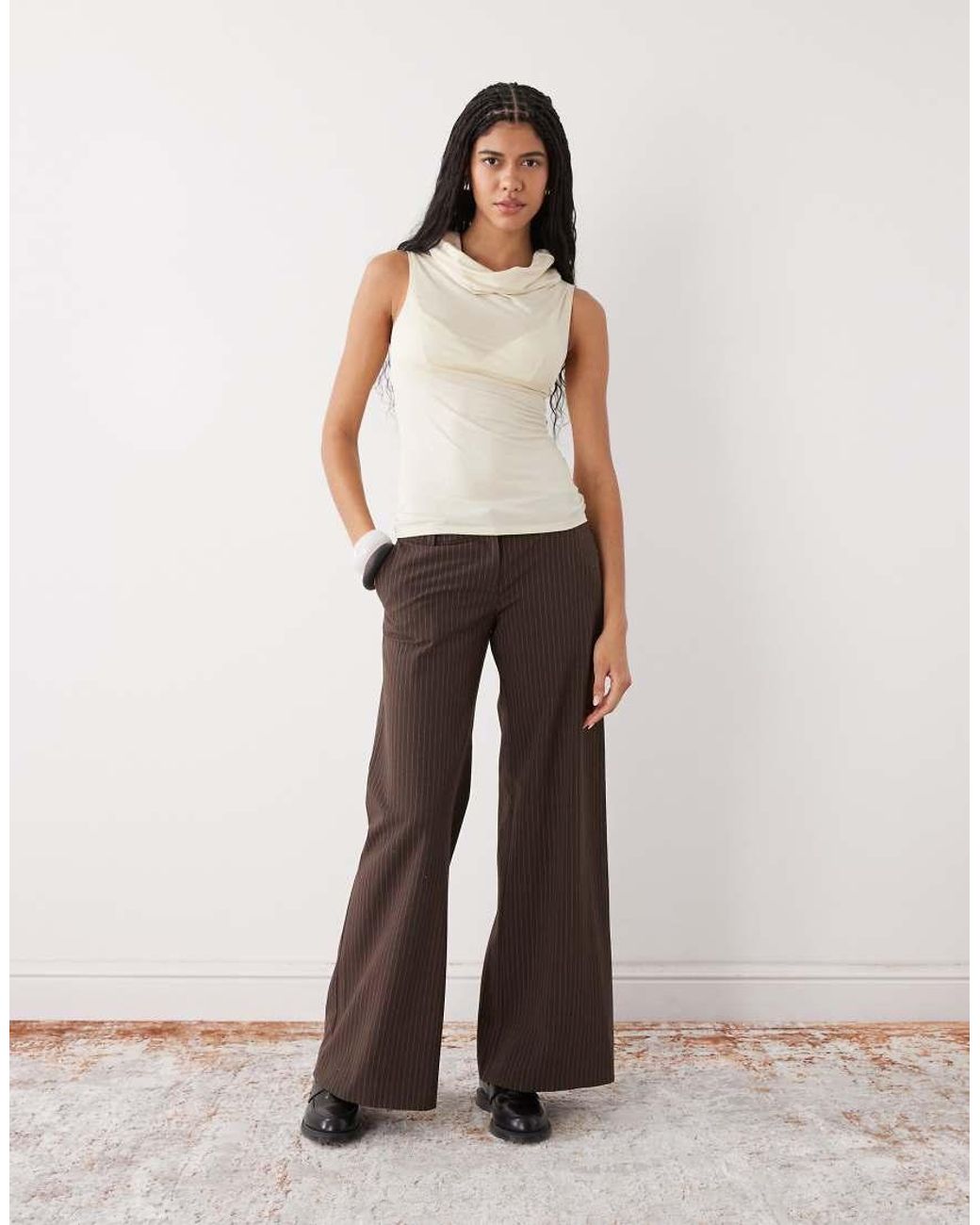 Weekday Natural Funnel Neck Slim Fit Top