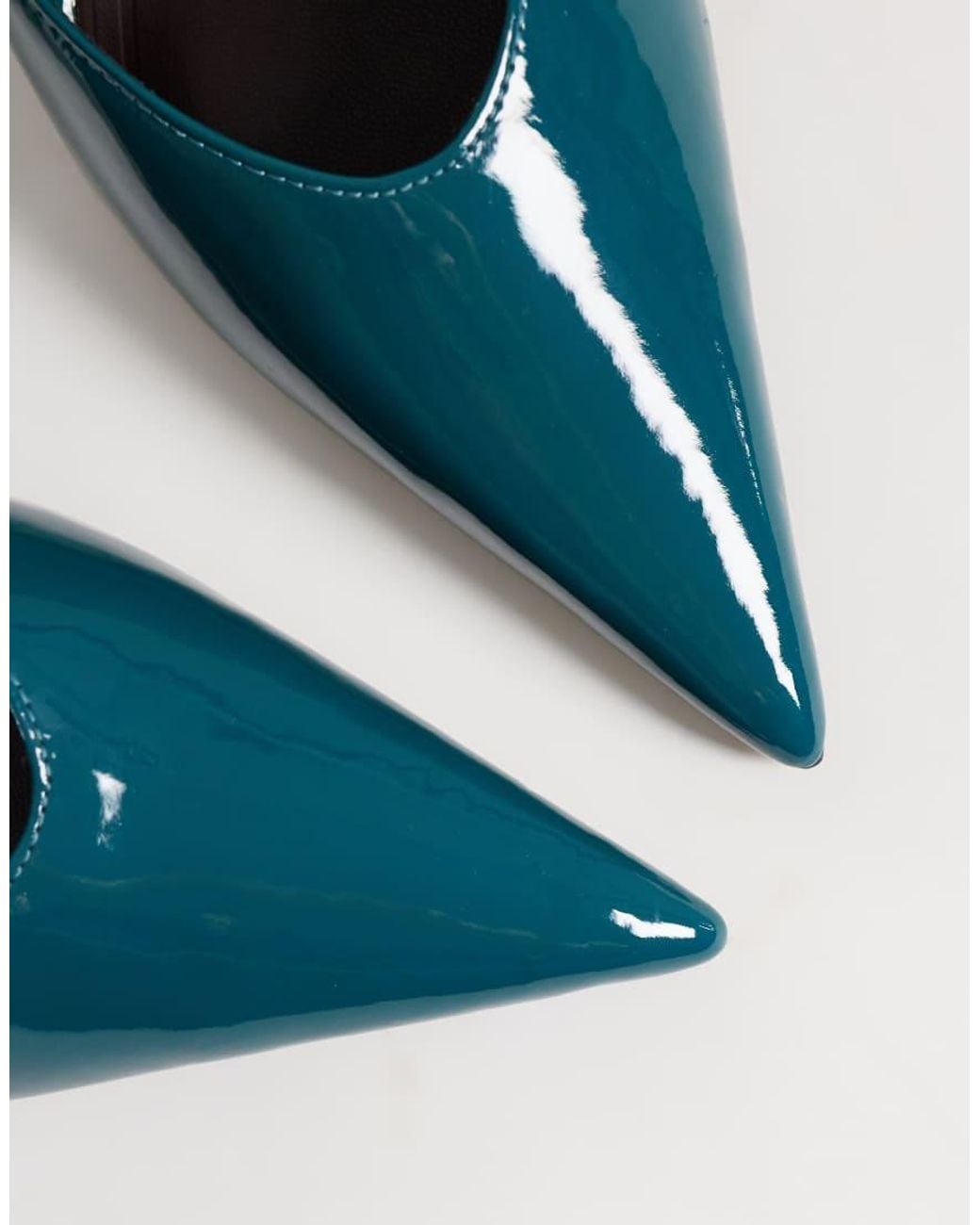 ASOS Blue Panda High Block Heel Court Shoes