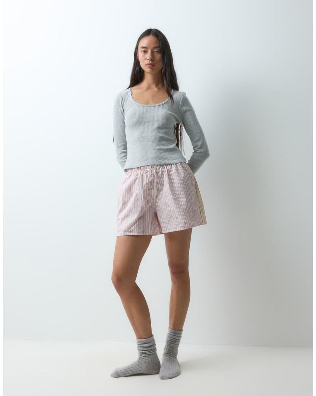 ONLY Gray Long Sleeve Lounge Top Co-Ord
