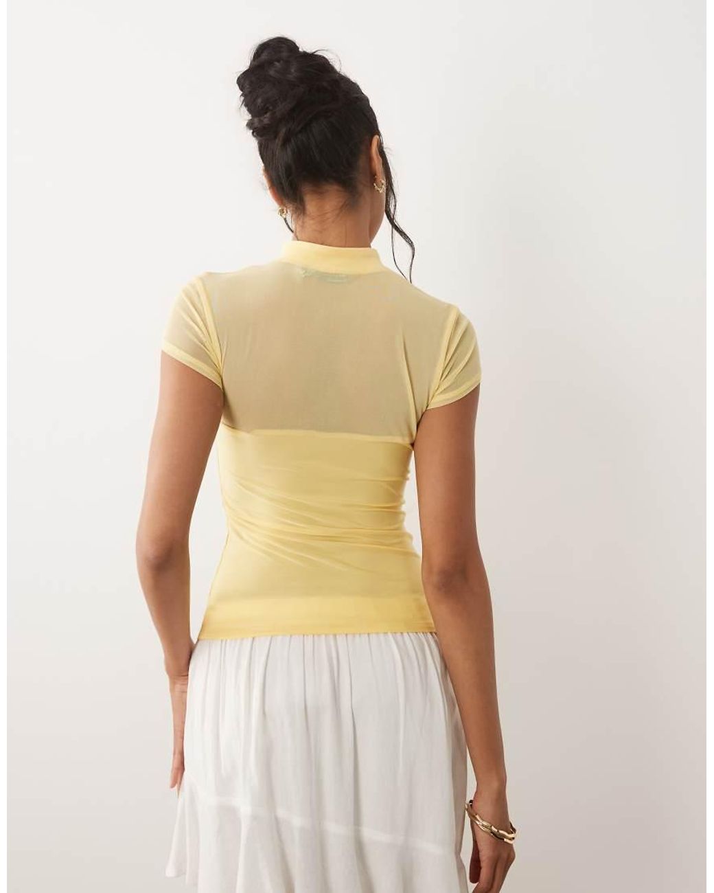ASOS White Rouleau Loop Cut Out Top